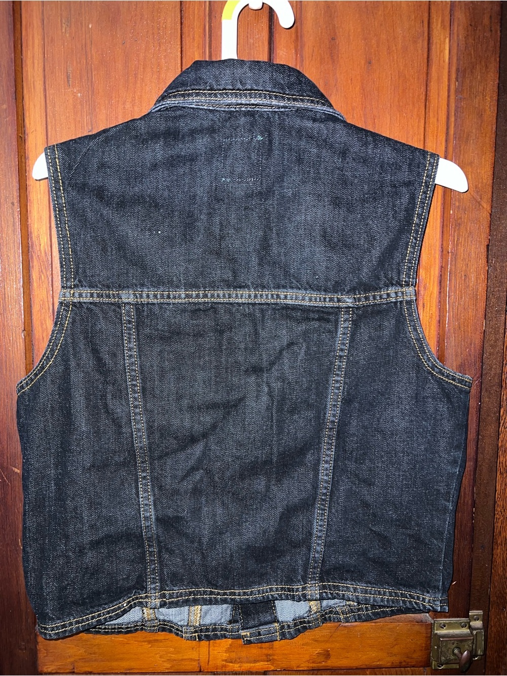 NWT Wild Fable Sleeveless Cropped Denim Trucker Vest Small Dark Blue - Picture 2 of 6